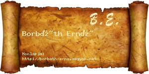 Borbáth Ernő névjegykártya