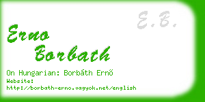 erno borbath business card