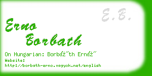 erno borbath business card